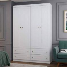 Guarda Roupa Infantil 4 Portas Branco