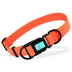 Coleiras de cachorro à prova d'água, coleiras de cachorro de borracha antiodor, durável, coleiras ajustáveis para cães pequenos, médios, grandes, coleiras fáceis de limpar com fivela dupla e anel D, rosa/azul/vermelho/verde/laranja