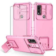 Asuwish Capa de telefone para Motorola Moto G Pure 2021 com protetor de tela de vidro temperado e capa de câmera deslizante com suporte para celular protetora fina MotoGPure MotoG GPure XT2163DL 6,5