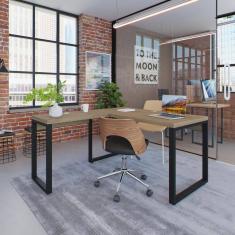 Escrivaninha em L Yon Operacional 135x70x75 Vermont/Preto