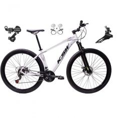 Bicicleta Aro 29 Ksw Xlt 24v K7 Câmbios Shimano Freio Hidráulico Garfo Trava - Branco Tam.17