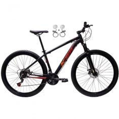 Bicicleta Aro 29 Ksw Xlt 24v Freios Disco Hidráulicos Garfo Suspensão - Preto/vermelho/laranja Tam.17