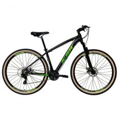 Bicicleta Aro 29 Ksw Xlt 24v Freio A Disco Suspensão Mountain Bike Alumínio - Preto-verde Tam.15