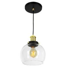 Lustre Pendente Château Bola Media Vidro Preto c/ Gold 20cm - MARRYLUZ