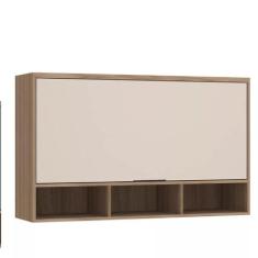 Armário Aéreo de Cozinha 120cm 1 Porta Basculante com Nichos Aspen Luc