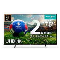 Smart TV 75” Hisense Ultra HD 4K QLED Q6N com Wi-Fi, Bluetooth, USB e HDMI - 75A51HUA