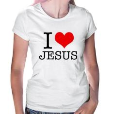 Baby Look I Love Jesus - Foca na Moda, Branco, P