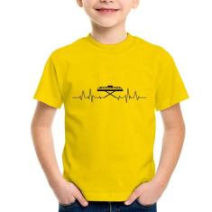 Camiseta Infantil Teclado Batimentos Cardíacos - Foca na Moda, Amarelo