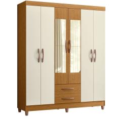 Guarda Roupa Âmbar Solteiro 6 portas com Espelho Albatroz Moveis