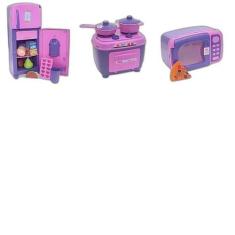 Kit Infantil Comida Geladeira Fogão Microondas Panela 55P - Altimar