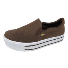 Tênis Feminino Slip On Casual Microfuros  Via Marte