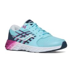 Saucony Tênis infantil unissex Wind 2.0, Azul/rosa, 18