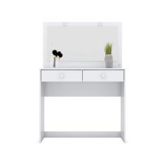Penteadeira 2 Gavetas com Espelho Thais Espresso Móveis Branco