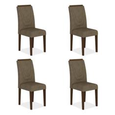 Conjunto 4 Cadeiras Lima Imbuia/ Cappuccino - Moveis Arapongas