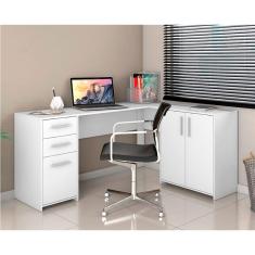 Mesa Office Escrivaninha em L com 2 Portas e 3 Gavetas NT2005 Notável