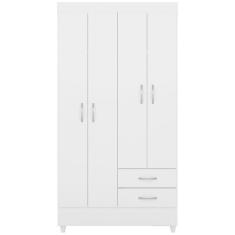 Guarda Roupa Solteiro 04 Portas 42860 Branco Rosa Flex