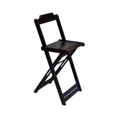 Banqueta Bistrô Dobrável de Madeira Maciça - Tabaco