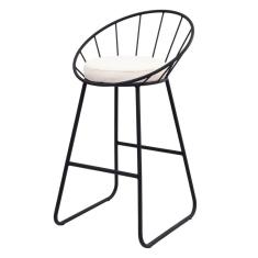 Banqueta Cozinha Banco para Bancada Sunset Média Área Gourmet Churrasqueira Preto/ Off White