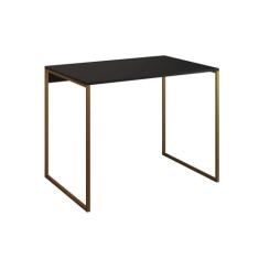 Mesa para Escritório Industrial Base Ferro Dourado Tampo Mdp Preto 110
