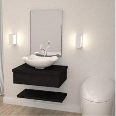 Bancada para Banheiro Cuba Abaulada L42 com Prateleira 605w Metrópole 