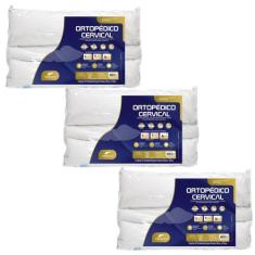 Kit 3 Travesseiros Formato Cervical Dobravél - Fibrasca