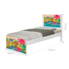 Cama Solteiro Dinossauros Coloridos - Mais de Casa