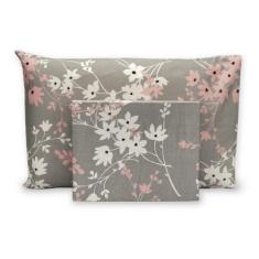 Kit 02 Peças Jogo De Cama Lençol Solteirão c/ Elástico 180 Fios Estamp