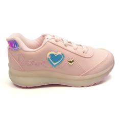 Tênis Infantil Menina Club Happy LED Coração