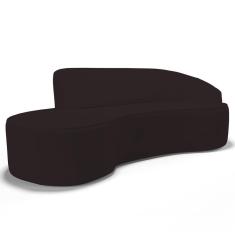 Sofá Living 3 Lugares 210cm Braço Direito Mozart D06 Sintético Marrom - Mpozenato