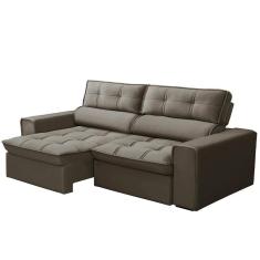 Sofá Retrátil Reclinável 3 Lugares 240cm Blanches F05 Veludo Castor - Mpozenato