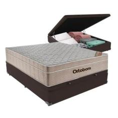 Cama Box Com Baú Casal + Colchão De Molas Ensacadas - Ortobom - AirTec