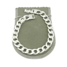 Pulseira Masculina 22Cm 1Cm Largura Folheada Prata Pl156