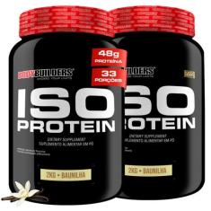 Kit 2x Whey Protein Isolado Iso Protein 2kg Bodybuilders, Baunilha