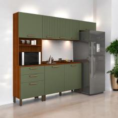 Cozinha Compacta Juliette  com Torre Armário Áereo e Balcão 120 Cinamomo