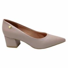 Sapato Vizzano Casual Feminino Bico Fino Salto Baixo Confort-Feminino