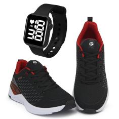 Kit Tênis Esportivo It Shoes Masculino + Relógio Digital-Masculino