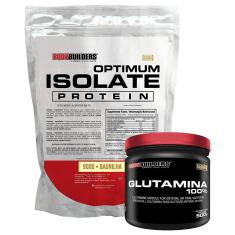 Kit Optimum Isolate Whey Protein 900g  +  Glutamina 500g- Bodybuilders-Unissex
