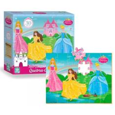 Jogo Quebra-Cabeça 30 Peças Em Madeira Princesas Brinquedo Infantil Educativo 4 anos+