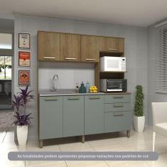 Cozinha Compacta 182,10cm 8 Portas e 2 Gavetas sem Tampo sem Fundo 354 Luciane Móveis