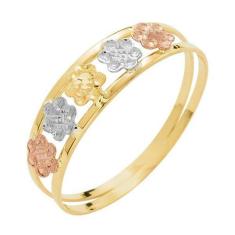 Anel de Ouro 18k 5 Florzinhas - Meu Anel, 22