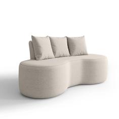 Sofá Orgânico Curvo 1,60m 2 Lugares Com Almofadas Ibiza Bexs Bege