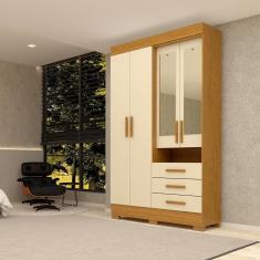 Guarda-Roupa Casal Bolívia Com Espelho 4 Portas Linhamobília