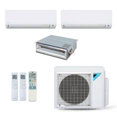 Ar-Condicionado Multi Split Inverter Daikin 28.000 (2x Evap HW 12.000 + 1x Evap Duto 20.000) Quente/Frio 220V