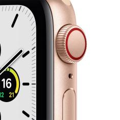 Apple Watch Se GPS + Cellular 40mm Caixa Dourada de Alumínio Pulseira Loop Esportiva Fubá/Branca