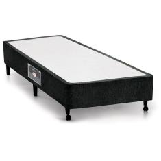 Cama Box Base Universal Solteiro Lux Chenille Black (88x188x23) - Castor
