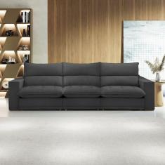 Sofá Retrátil e Reclinável Martinho 350cm Cinza
