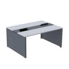 Mesa de Plataforma Dupla para 2 Pessoas Corporativa 110x120/2p Cinza/Grafito