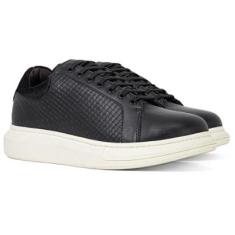 Tênis Masculino Ferracini 24h Impulse Couro Tressê Conforto Cadarço 7615-570-Masculino