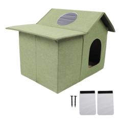 Casa Impermeável para Gatos, Abrigo para Gatos Selvagens Ao Ar Livre, Caverna para Gatos, Fácil Montagem, Casa para Animais de Estimação, para Ambientes Internos e Externos,