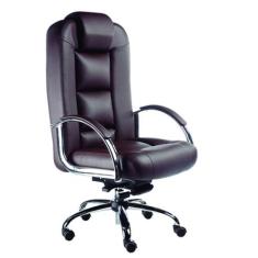 Cadeira Presidente Luxuosa com Braços Fixos Linha Firenze Marrom - Des
